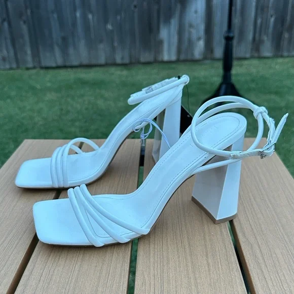 Forever 21 White Strappy Heels - Picture 3 of 10